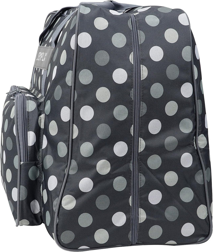 SEMPLIX XL-Nähmaschinentasche, Polka Dots Anthrazit/Grau, 52x42x27 cm, Grosse stabile Transport und