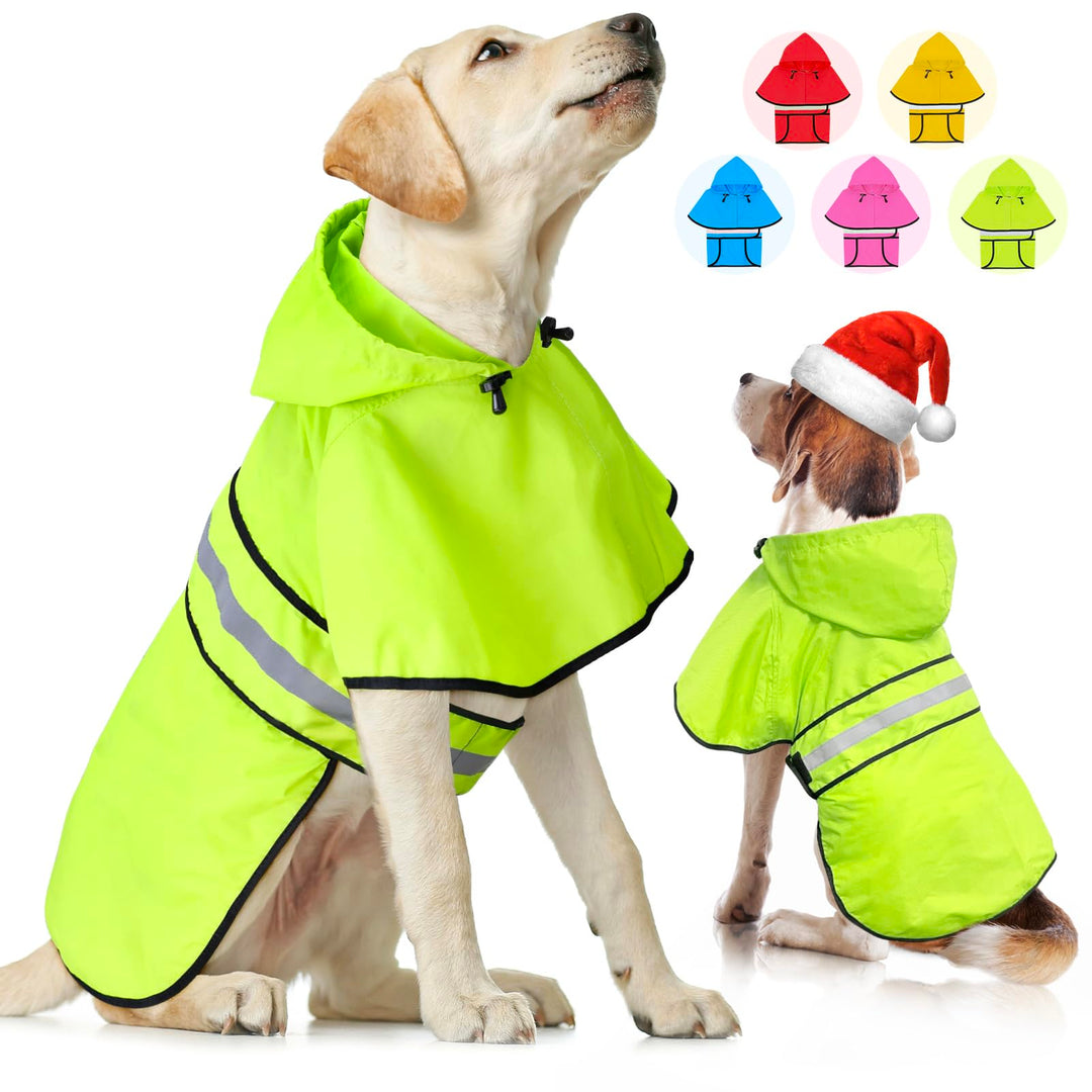 Weesiber Hunderegenmantel - Reflektierender Hund Regenmantel wasserdichte Regenjacke Hunde Verstellb