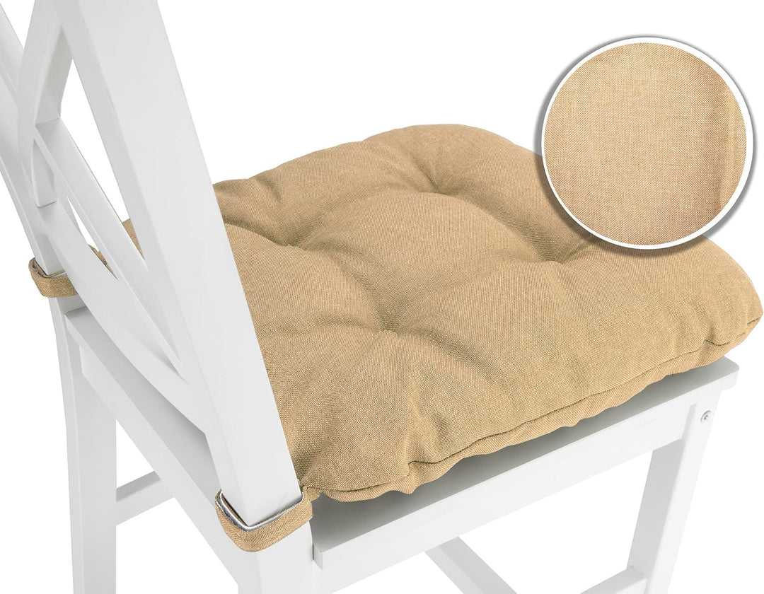 sunnypillow 4er Set Stuhlkissen mit Klettverschluss Masse: 40 (vorne) | 35 (hinten) x 40 x 8 cm Pols