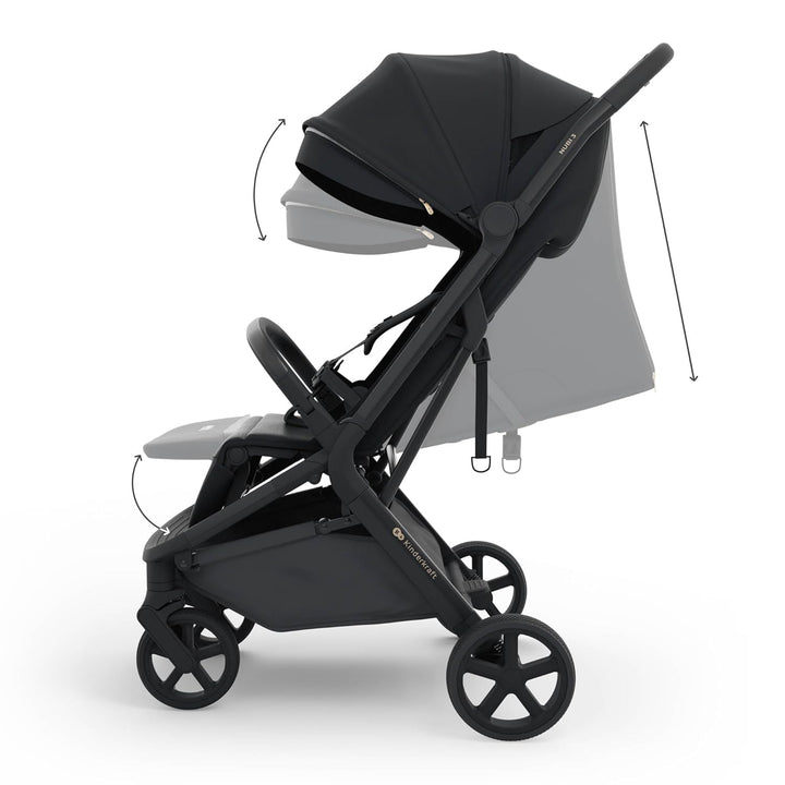 Kinderkraft NUBI 3 Buggy bis 22 kg, automatisch zusammenklappbar, grosse EVA-Räder, Mesh-Sitz, 5-Pun