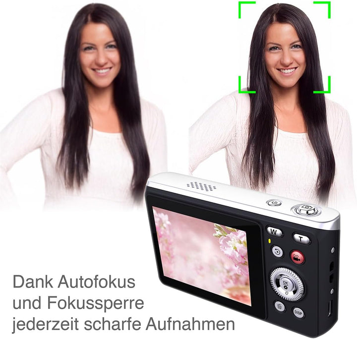 Somikon Digitalkamera: Digitale Kompaktkamera mit 64 MP, 5K, Autofokus, 16-facher Digitalzoom (Fotok