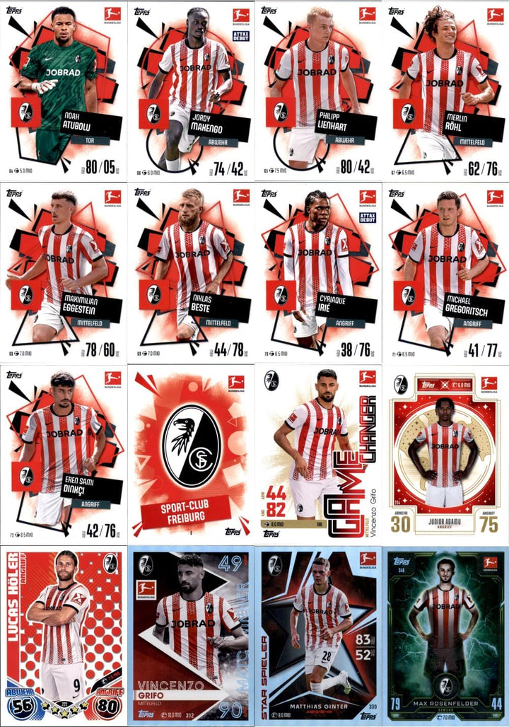 Bundle mit Topps Match Attax Bundesliga - 2025/26 - Mannschaftspaket - Sport-Club Freiburg + Exklusi