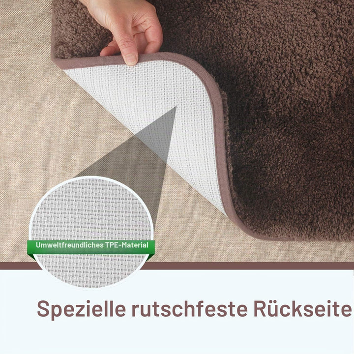 FCSDETAIL rutschfeste, Hochflor Badteppiche 60X90 cm, Maschinenwaschbare Badematte, Badvorleger mit