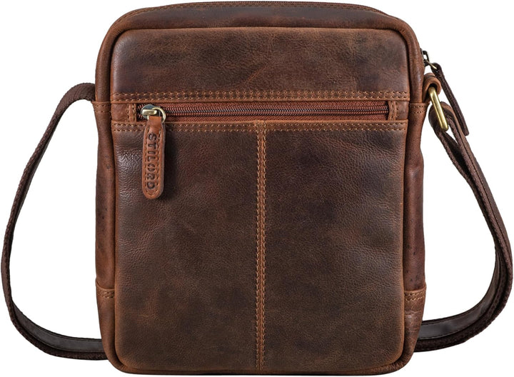 STILORD 'Jamie' Herren Ledertasche - Perfekt für Reisen & Alltag - Kleine Vintage Messenger Bag für