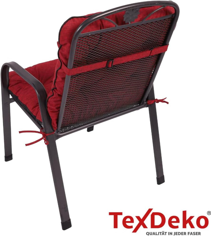 TexDeko® Ecolen Niedriglehner Auflage für Gartenstuhl 50x50x50cm Leinenstruktur hochwertig gepolster