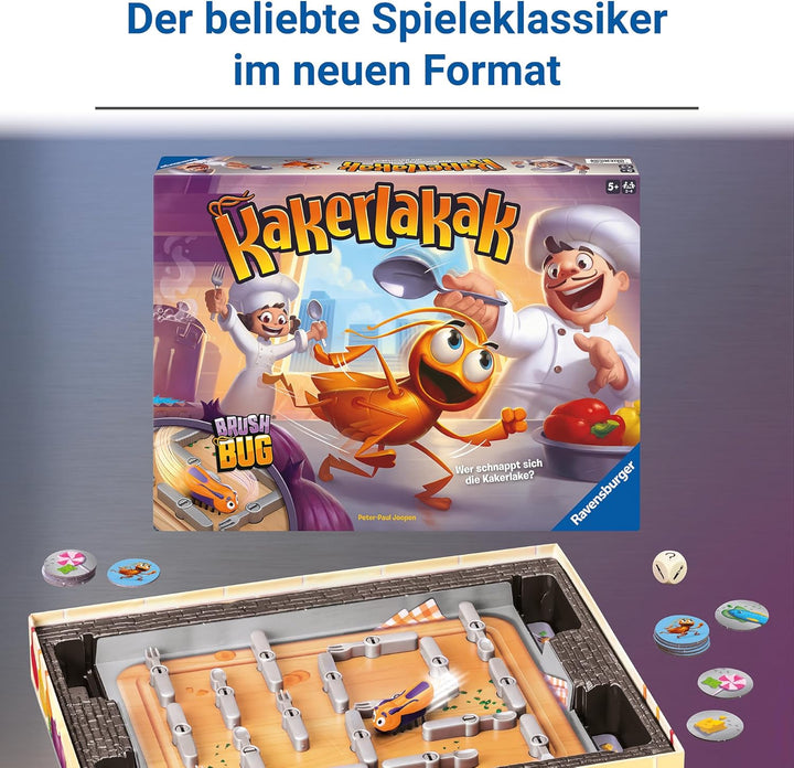 Ravensburger 20800 - Kakerlakak - Aktionsspiel mit elektronischer Kakerlake, Kinderspiele ab 5 Jahre