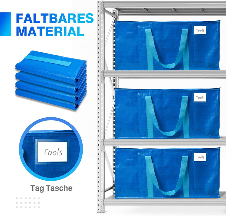 Set mit 4 Aufbewahrungssäcken - Extra grosse Tasche für Umzüge und Reisen - Resistente und wasserdic