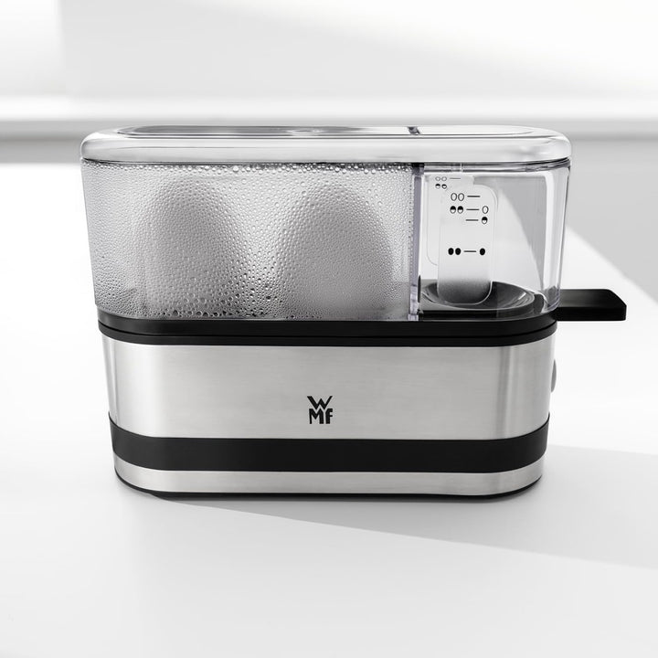 WMF Küchenminis 2-Eier-Kocher, Eierkocher für 1-2 Eier, mit Eipick, BPA-freies Tritan, 250 W, cromar