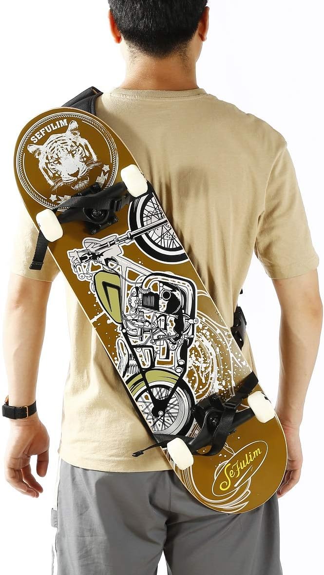 Skateboard-Tasche Skateboard-Gurt-Rucksack Universelle tragbare Skateboard-Tasche Schwarz, Schwarz