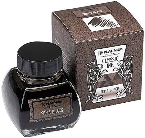 PLATINUM Classic Ink 60 ml Sepia Black, INKK-2000 66 Sepia Schwarz, Sepia Schwarz