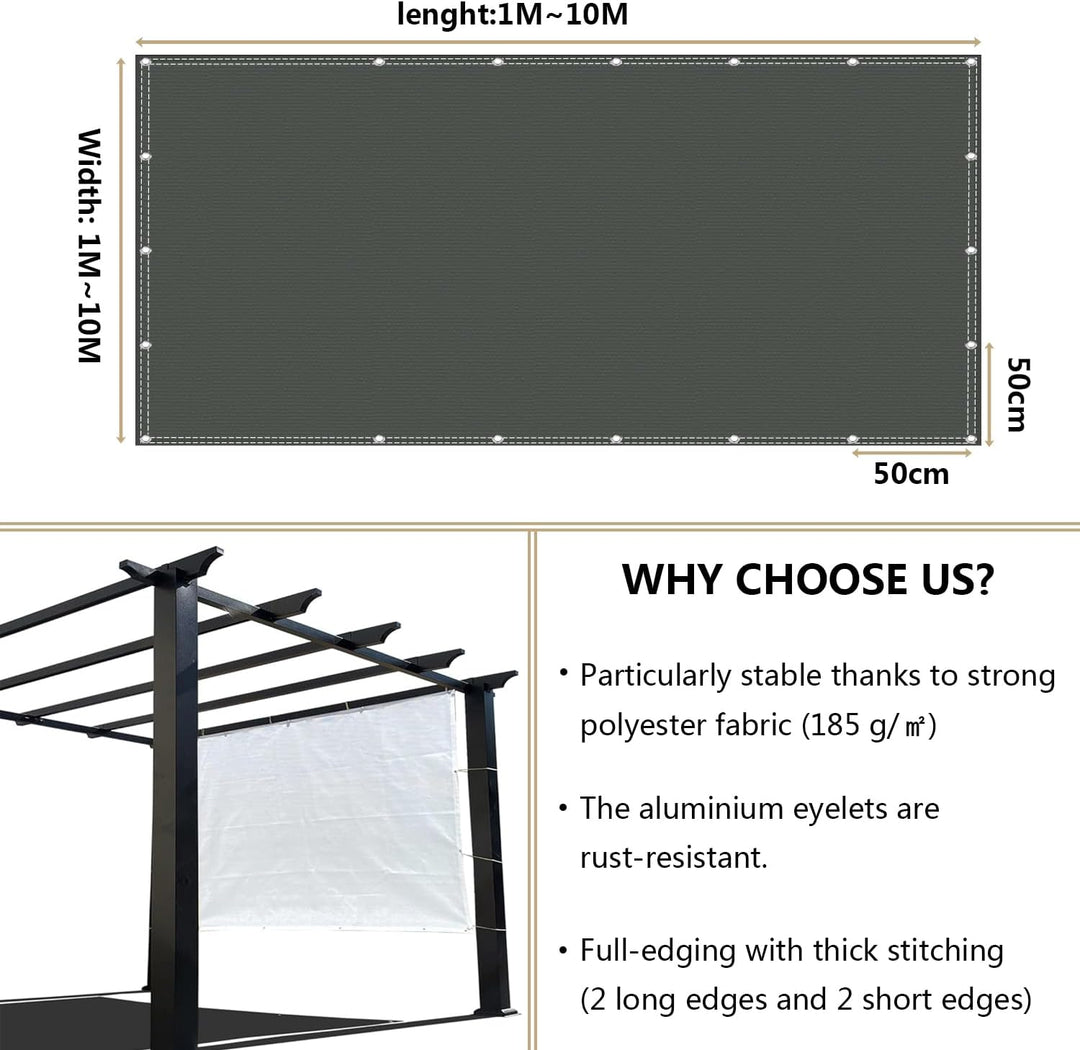 Sonnensegel wasserdicht 2x3M,Sonnenschutz- und Wetterschutz-Markise, UV-Schutz Schattiernetz mit Öse