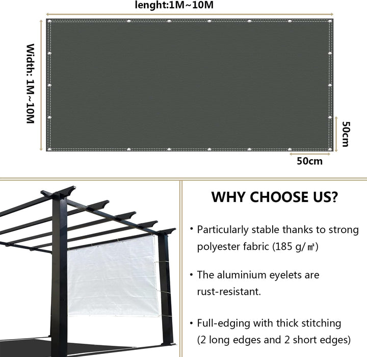 Sonnensegel wasserdicht 2x3M,Sonnenschutz- und Wetterschutz-Markise, UV-Schutz Schattiernetz mit Öse