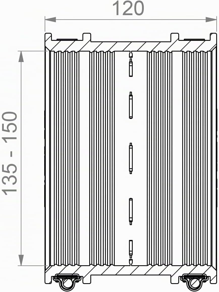 Crassus CRA14031 Schlauchadapter CDC 150 Typ 1 (135-150mm), EPDM / V2A, Schwarz, 135-150 mm, 135-150