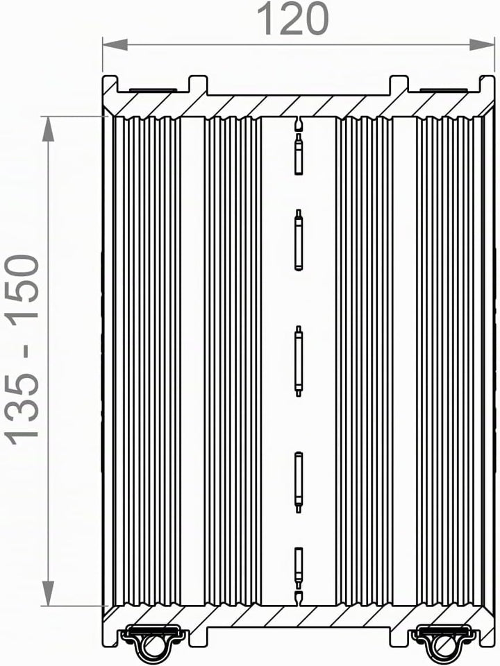 Crassus CRA14031 Schlauchadapter CDC 150 Typ 1 (135-150mm), EPDM / V2A, Schwarz, 135-150 mm, 135-150