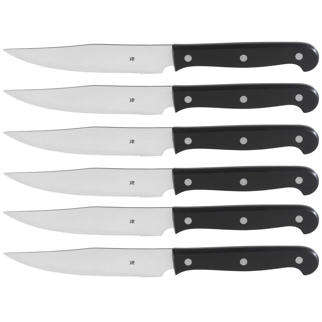 WMF Kansas Steakmesser Set 6-teilig, Spezialklingenstahl mit Wellenschliff, Pizzamesser, Kunststoffg