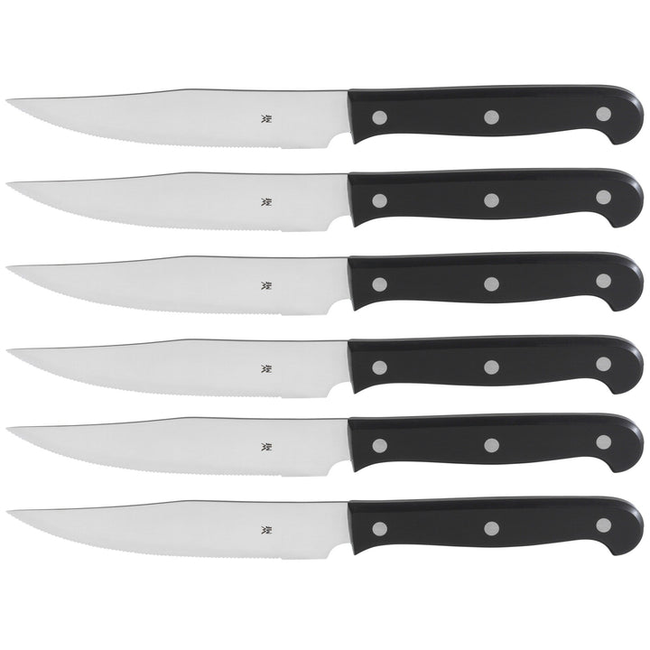 WMF Kansas Steakmesser Set 6-teilig, Spezialklingenstahl mit Wellenschliff, Pizzamesser, Kunststoffg