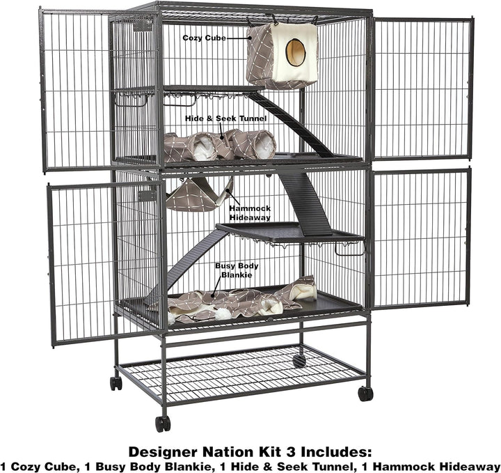 MidWest Homes for Pets Frettchen Nation & Critter Nation Zubehör-Set, Designer-Diamantdruck, Kit 3 D
