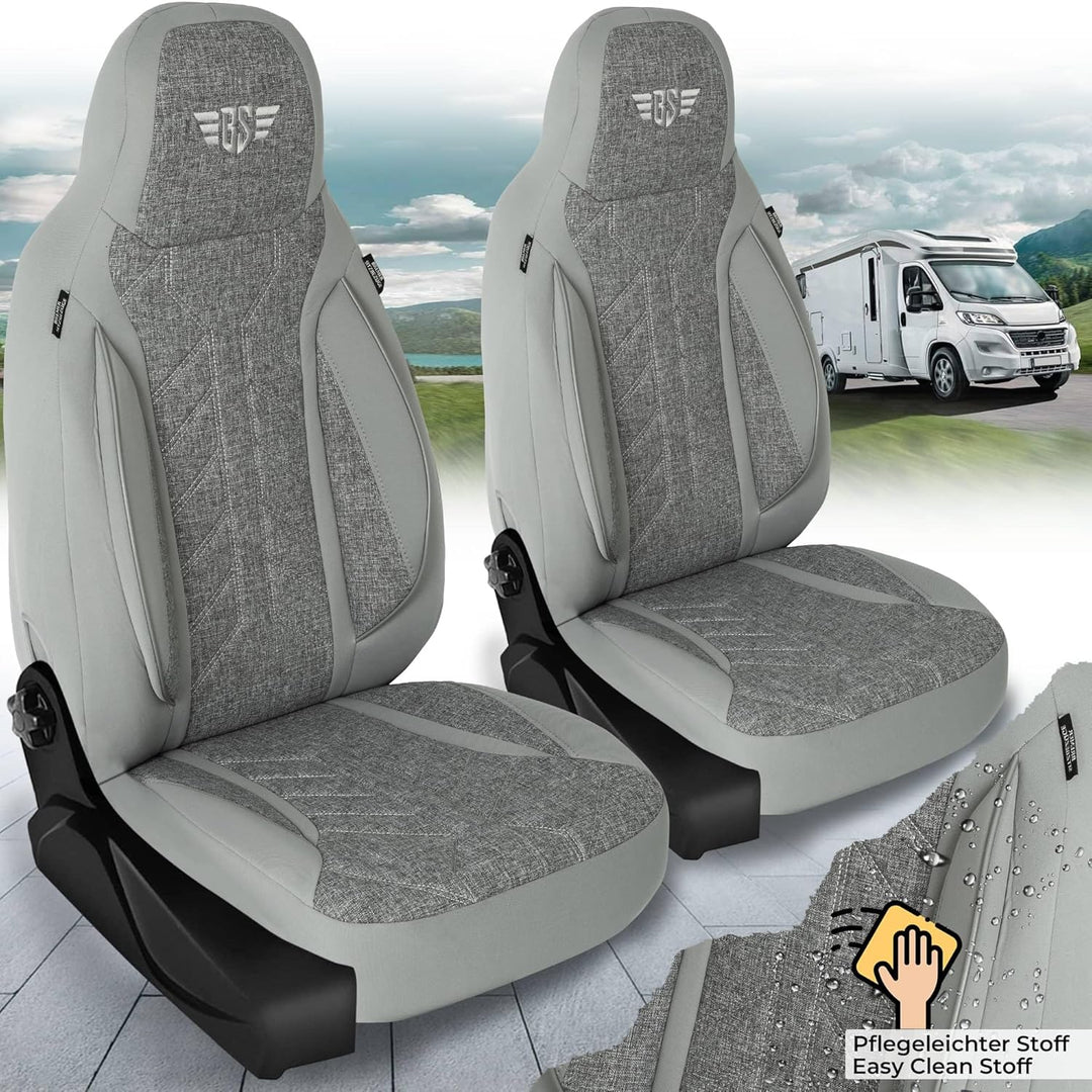 BREMER SITZBEZÜGE Wohnmobil Schonbezüge für FIAT Ducato Jumper Boxer PLKT208 PLKT208 - Grau, PLKT208