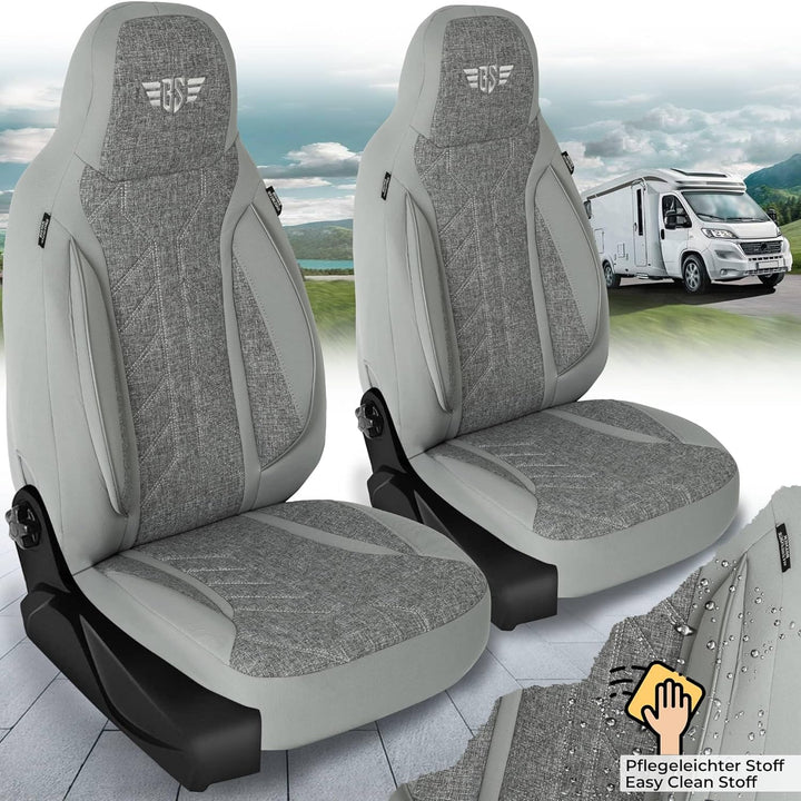 BREMER SITZBEZÜGE Wohnmobil Schonbezüge für FIAT Ducato Jumper Boxer PLKT208 PLKT208 - Grau, PLKT208