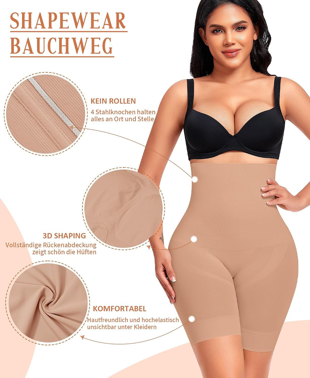 Shapewear Damen Bauchweg Unterhose Hohe Taille Shapewear Miederhose Figurenformend Miederpant Bauchk