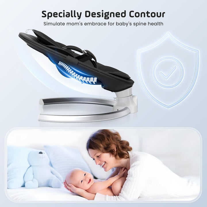 Babywippe, Babyschaukel Elektrisch mit Kabel und mit Bluetooth, Elektronisch Baby Schaukelsitz Babyw