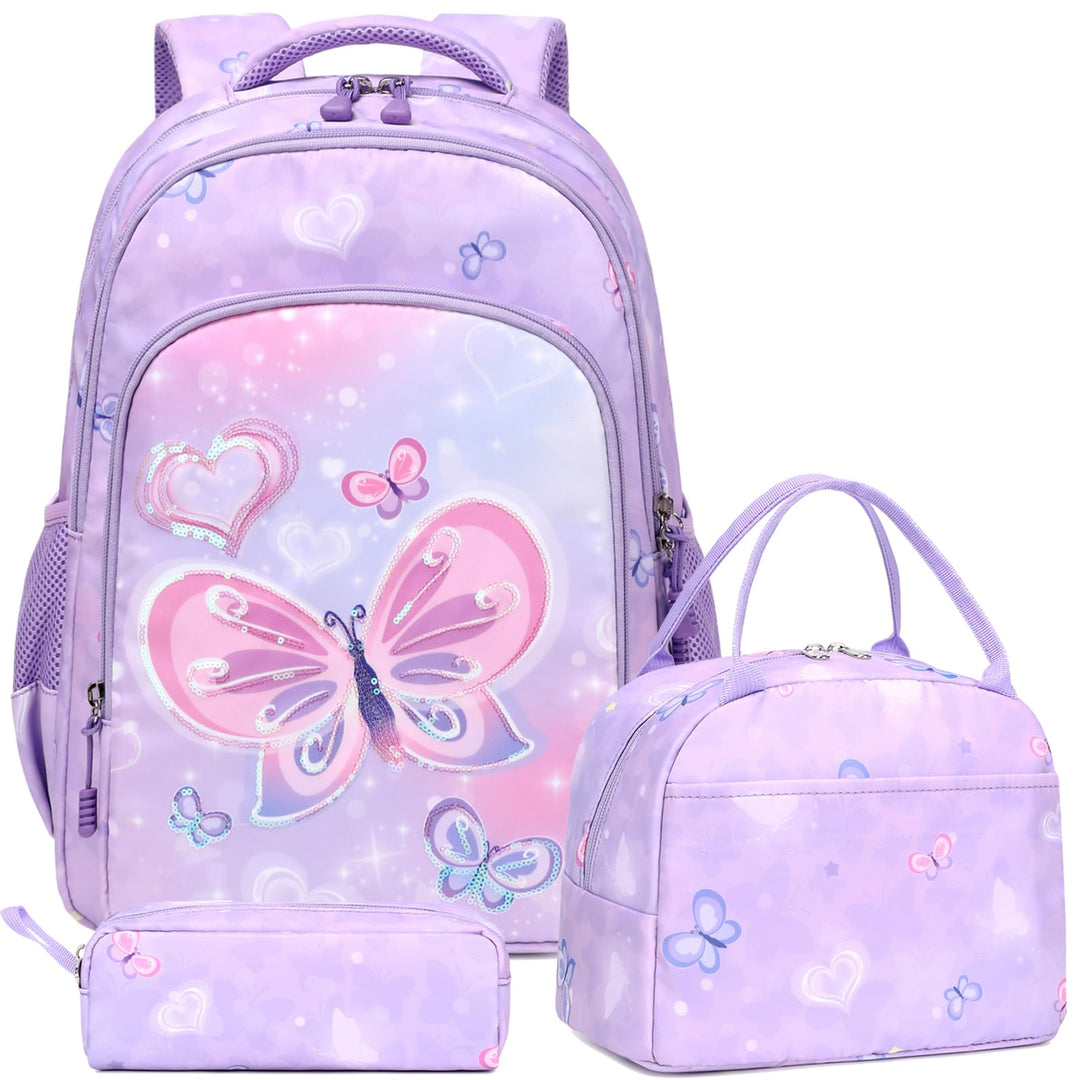 Schulrucksack Kinder Mädchen Grundschule Schultaschen Sets für Mädchen Kinderrucksack Daypack Gross