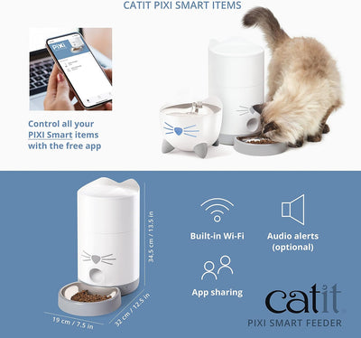 Catit Pixi Smart Futterautomat für Katzen, Steuerung via App, für 1,2kg