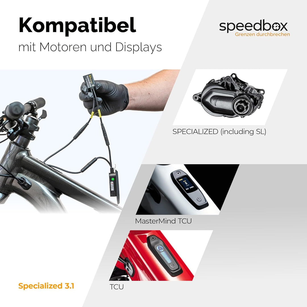 SpeedBox 3.1 Kompatibel mit speziellen E-Bikes und Motoren/Tuning-Chip/inkl. SL und TCU+MasterMind/S