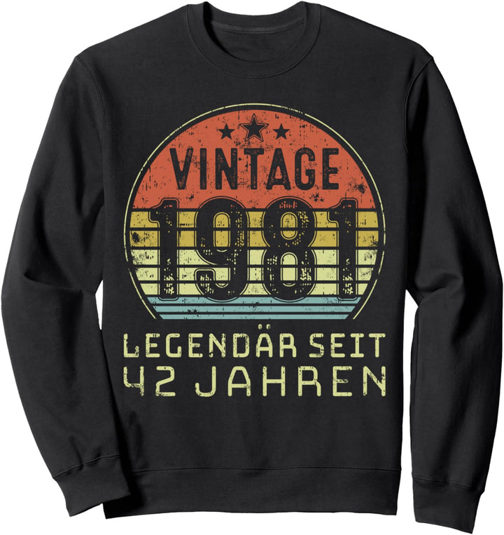 Vintage 1981 Legendär seit 42 Jahren 42 Geburtstag Sweatshirt