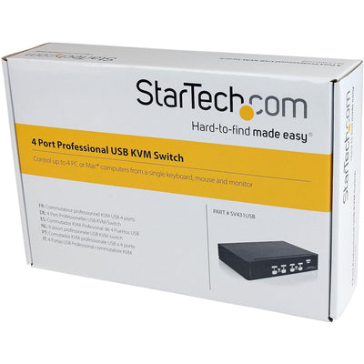 StarTech.com 4 Port VGA USB KVM Switch mit Hub - VGA KVM Umschalter für 4 PC's - Desktop KVM Switch