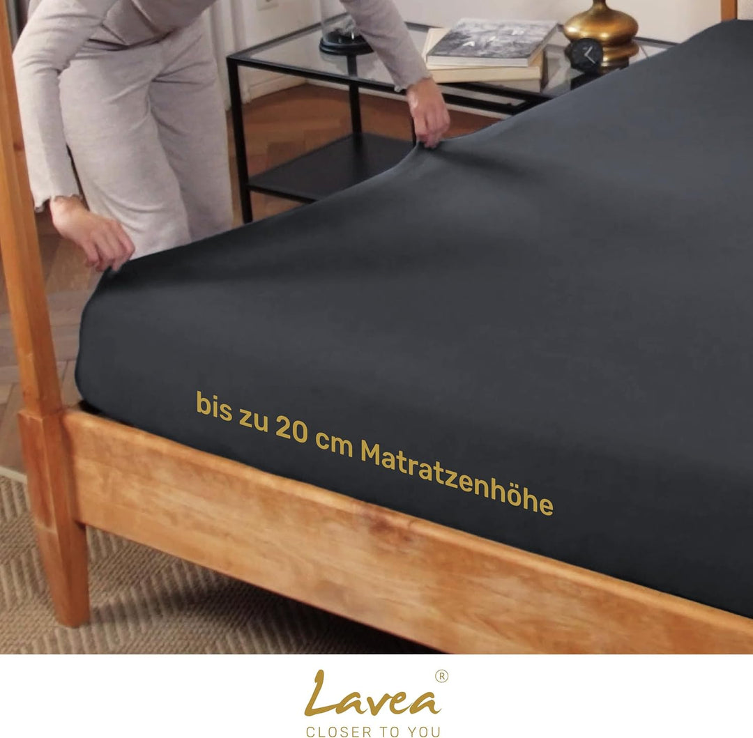 2er Set Spannbettlaken - Serie Maya Doppelpack Spannbetttuch für Matratzen bis 20cm - 90x200cm | 100