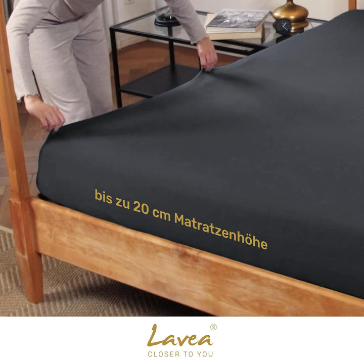 2er Set Spannbettlaken - Serie Maya Doppelpack Spannbetttuch für Matratzen bis 20cm - 90x200cm | 100