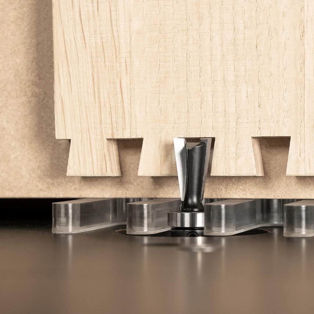 ENT 09052 metrische Zinkenfrässchablone mit 2-tlg. Fräser-Set, für hochwertige Zinkenverbindungen, i