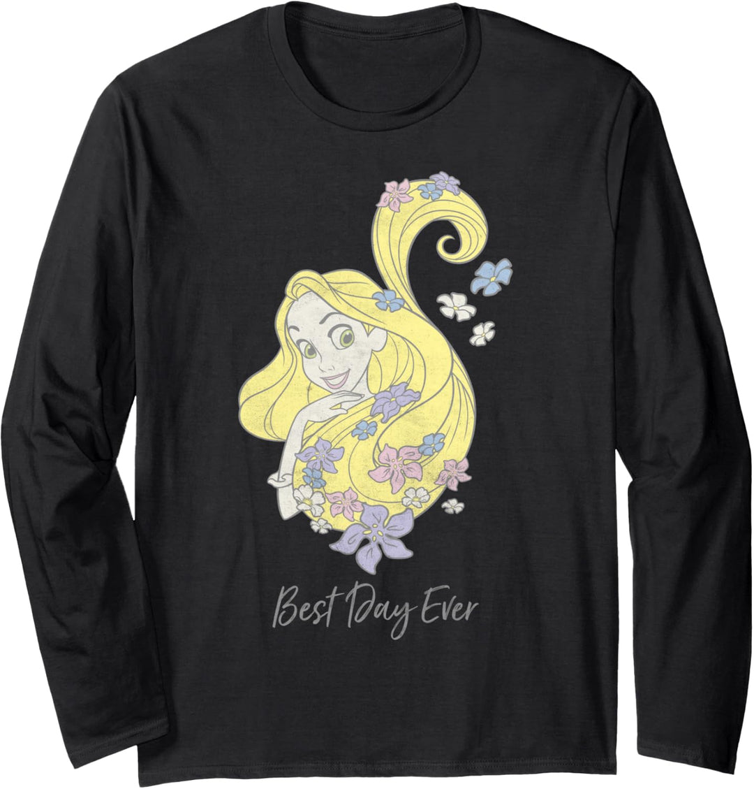 Disney Tangled Rapunzel Best Day Ever Floral Portrait Langarmshirt
