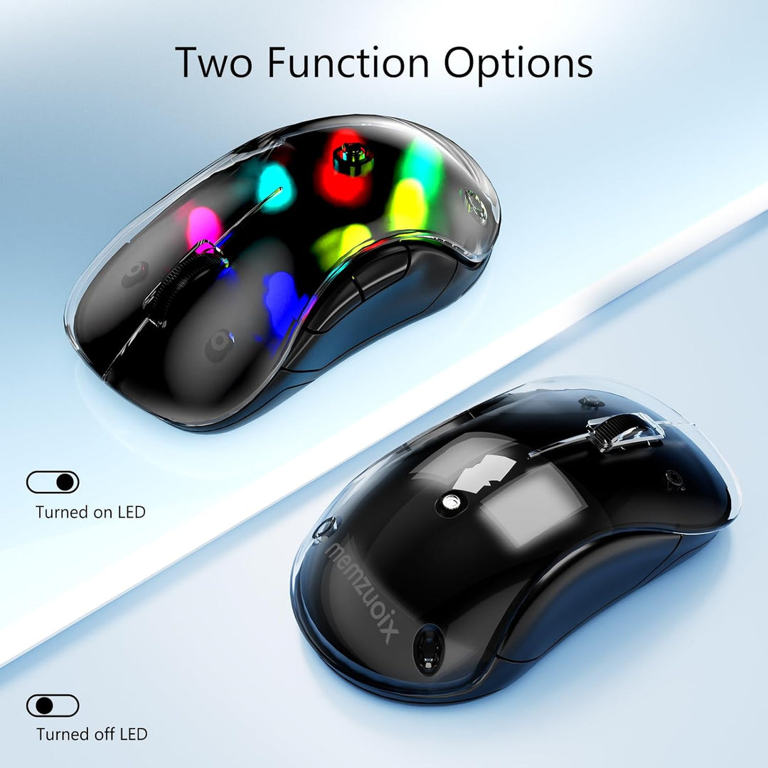 memzuoix LED Kabellose Maus – Wiederaufladbare 2.4G Optische Maus mit Magnetischer Abdeckung, Sanfte