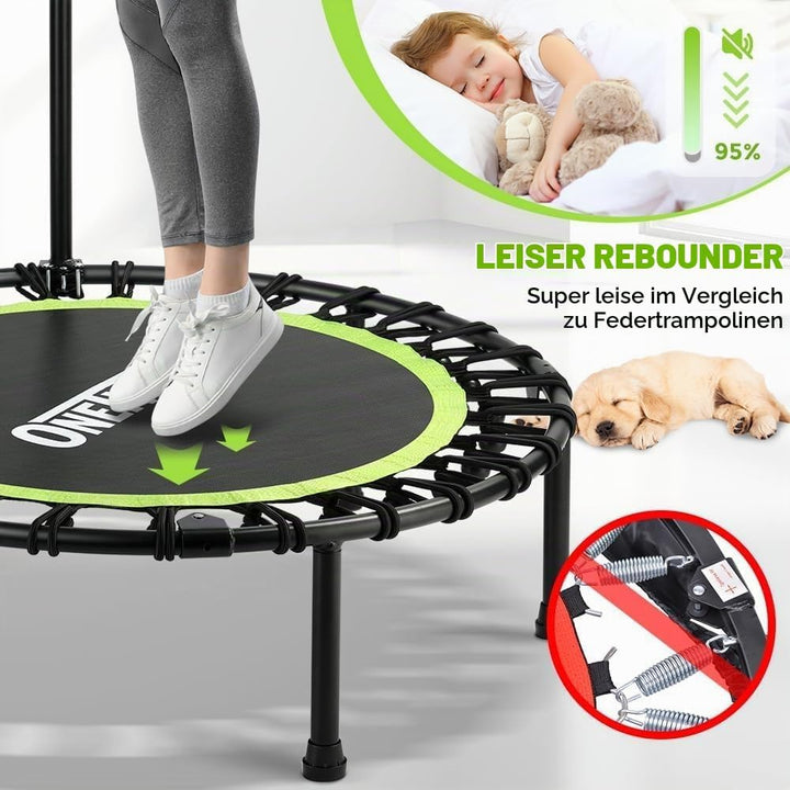 ONETWOFIT klappbares Trampolin für Erwachsene, 101/107/114/cm Mini Fitness Trampolin W/einstellbare