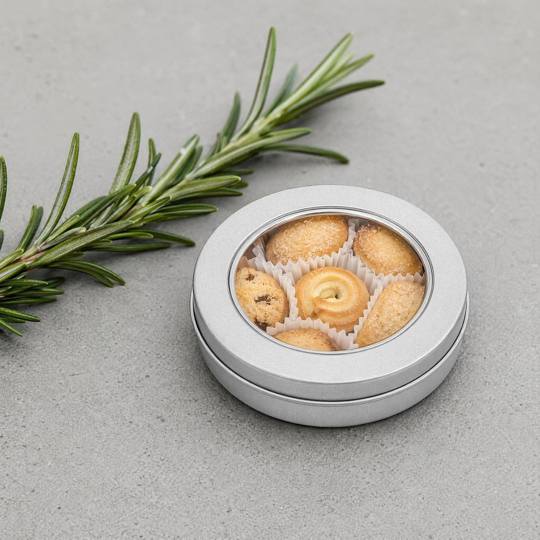 PRETYZOOM 10 StüCk PläTzchendosen Aus WeissBlech Kleine Blechdosen Mit Deckel Runde Aufbewahrungsbox