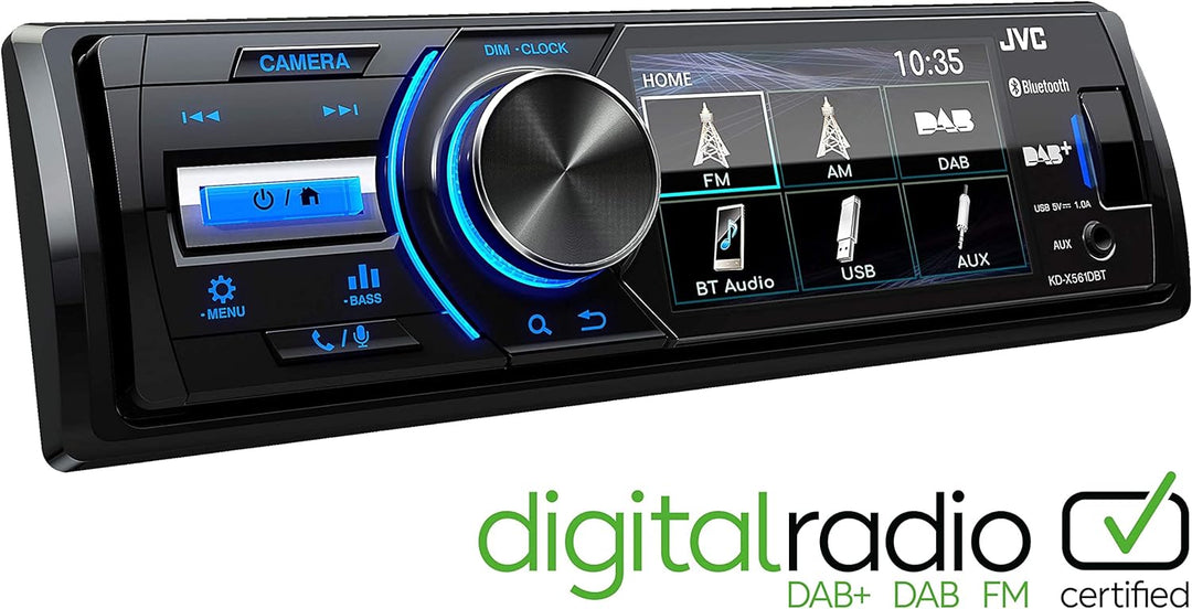 JVC KD-X561DBT USB-Autoradio mit DAB+, Bluetooth und 3" TFT-Farbdisplay (Rückfahrkameraeingang, AUX-
