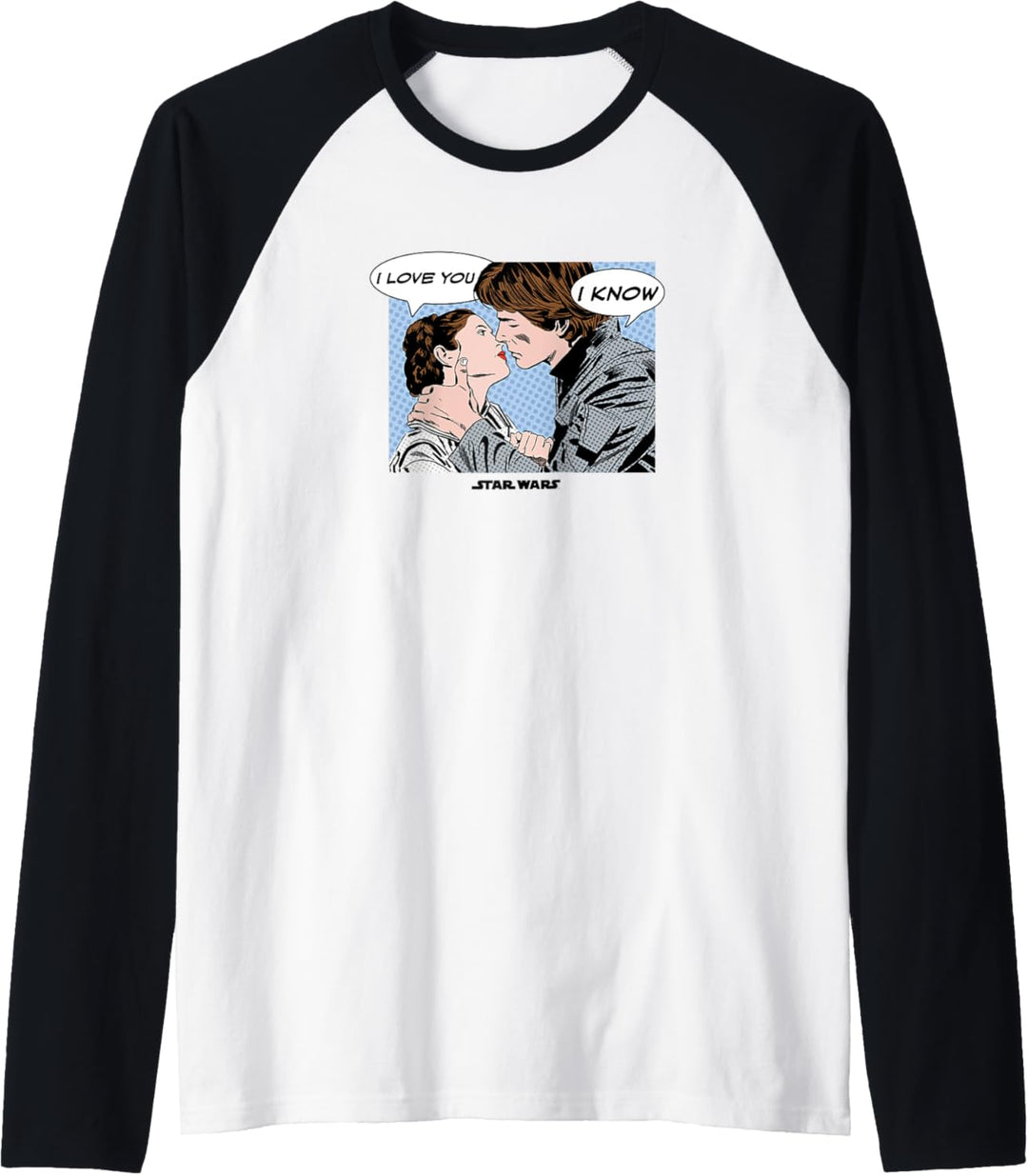 Star Wars I Love You Princess Leia And Han Solo Black Raglan