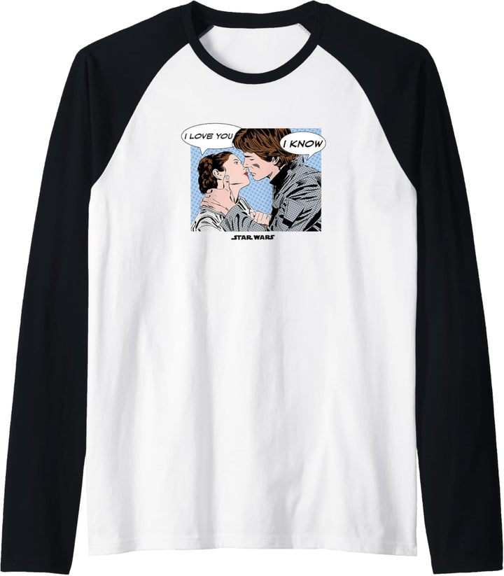 Star Wars I Love You Princess Leia And Han Solo Black Raglan