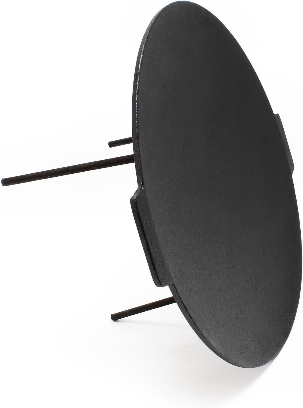 Wiltec Dutch Oven Grillplatte rund Ø44cm Höhe 35cm, Grillaufsatz mit 3 Beinen, Gusseisen mit Antihaf
