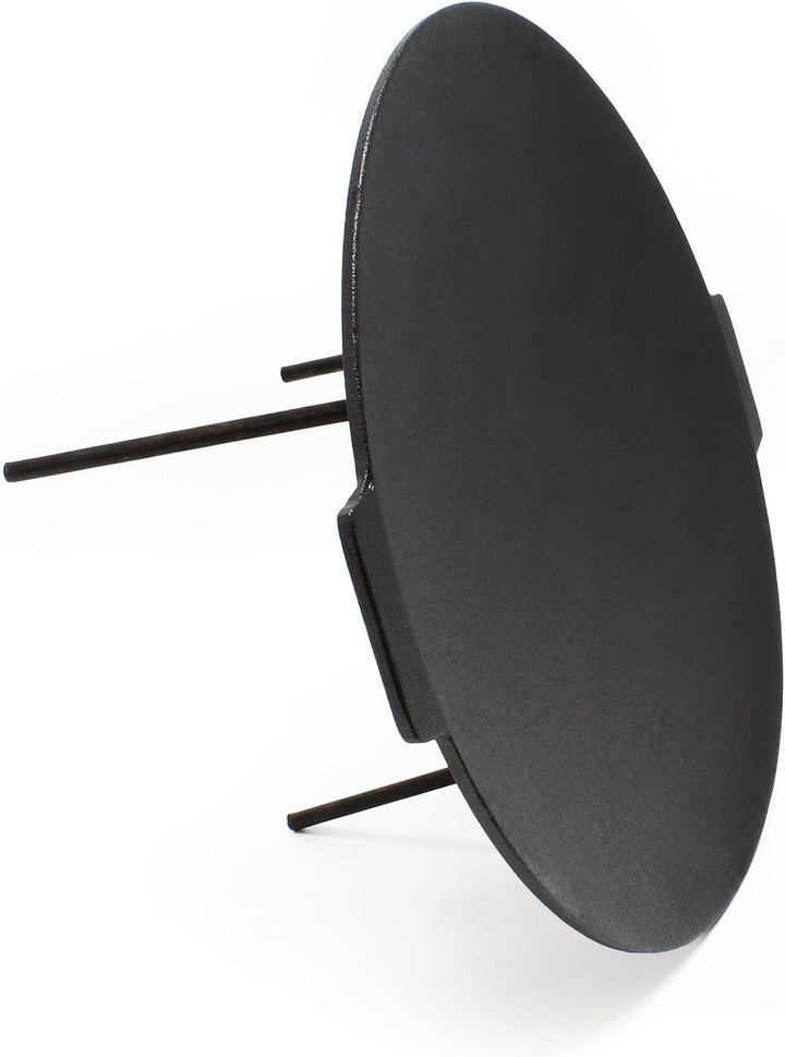 Wiltec Dutch Oven Grillplatte rund Ø44cm Höhe 35cm, Grillaufsatz mit 3 Beinen, Gusseisen mit Antihaf