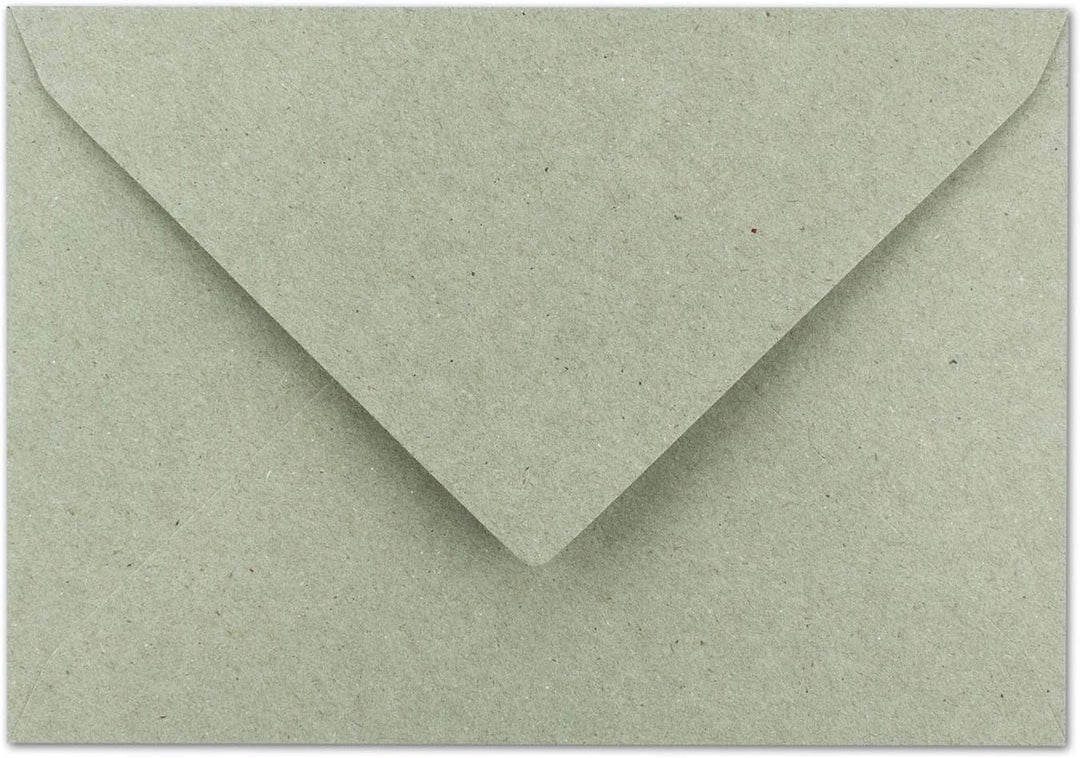 300x Vintage Brief-Umschläge DIN C5 Kraftpapier 120 g/m² - 157 x 225 mm - grau Recycling - Nassklebu
