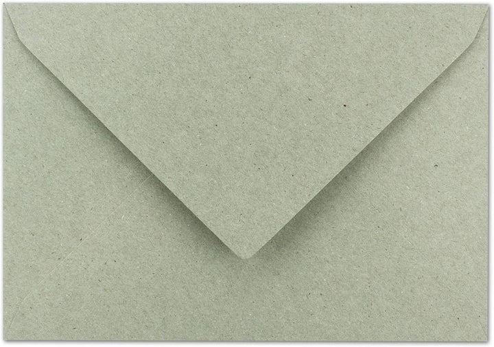 300x Vintage Brief-Umschläge DIN C5 Kraftpapier 120 g/m² - 157 x 225 mm - grau Recycling - Nassklebu
