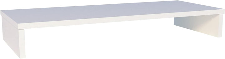 Henor TV-Ständer aus FSC® Holz, TV-Bildschirmerhöhung, 85 x 35 x 12 cm, Tragkraft 50 kg, Weiss 85x35