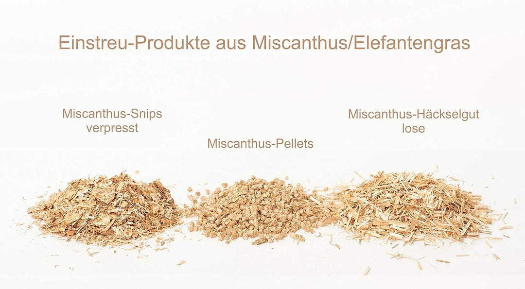 Jumbogras® Einstreu-Snips: gepresstes Kleintier Miscanthus-Stroh/Elefantengras-Streu für Käfig (8 kg