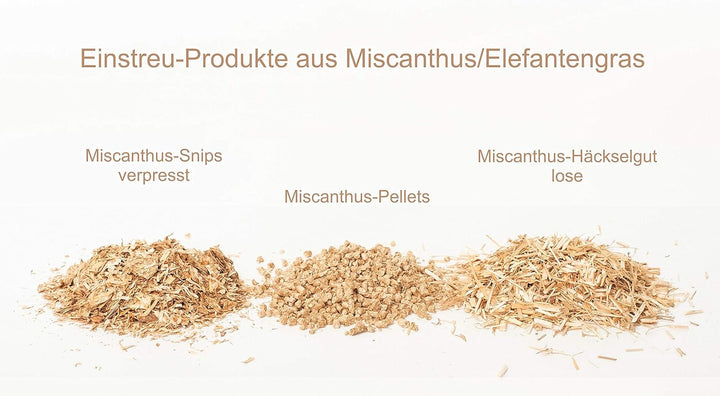 Jumbogras® Einstreu-Snips: gepresstes Kleintier Miscanthus-Stroh/Elefantengras-Streu für Käfig (8 kg