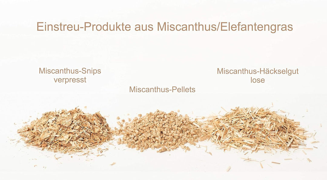 Jumbogras® Einstreu-Snips, gepresste Gross-Tier und Pferdeeinstreu aus Miscanthus-Stroh|Elefantengra