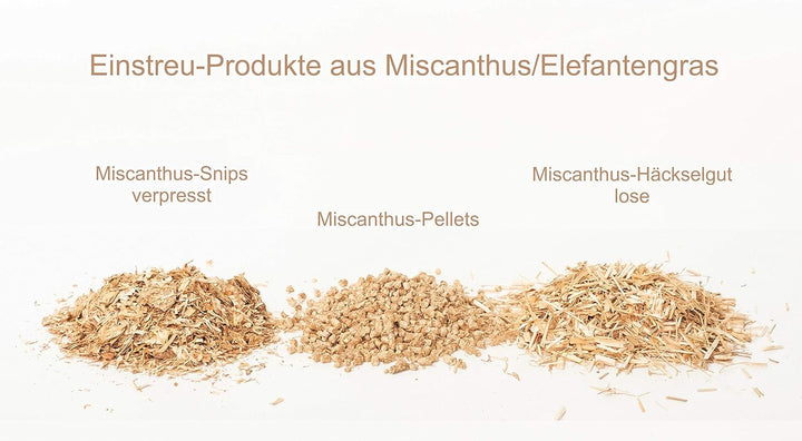 Jumbogras® Einstreu-Snips, gepresste Gross-Tier und Pferdeeinstreu aus Miscanthus-Stroh|Elefantengra