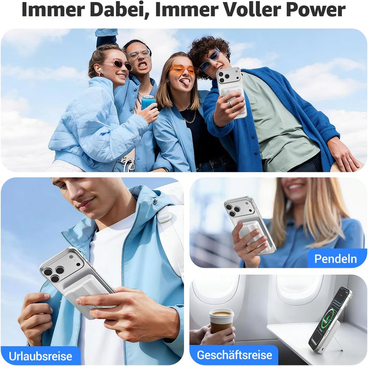 Azmuth für Magsafe Powerbank 10000mAh Wireless Magnetische für iPhone 17-12 | Power Bank Kabellos mi